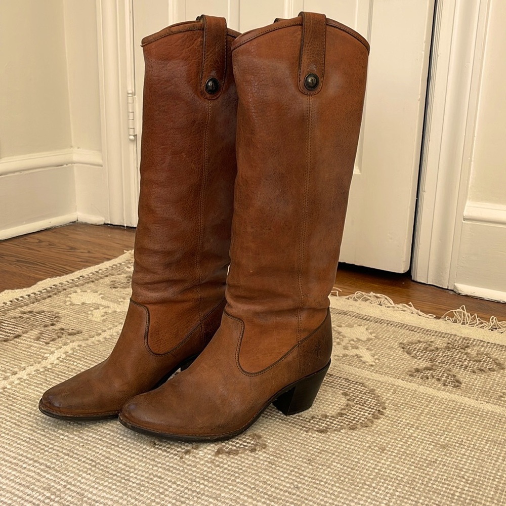Frye Jackie Button Boot in Cognac
